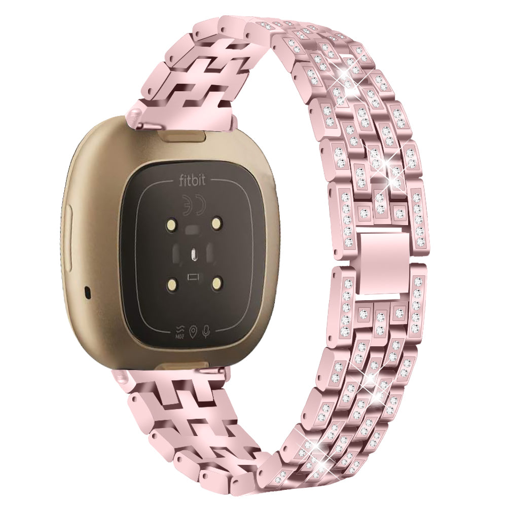 For Fitbit Versa 4 Sense 2 Rhinestones Decor Zinc Alloy Strap Replacement Smartwatch Band For Fitbit Versa 4 Sense 2 Rhinestones Decor Zinc Alloy Strap Replacement Smartwatch Band